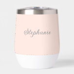 Pink Name Modern Elegant Monogram Boho<br><div class="desc">Elegant,  rustic,  simple,  monogram,  minimalist,  name,  pink thermal wine tumbler. Beautiful,  trendy design.</div>