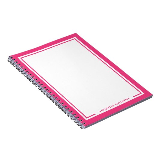 Pink Name Monogram ノートブック (右側)