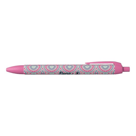 Pink Name Personalised Ballpoint Pen 黒ボールペン (トップ)