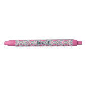 Pink Name Personalised Ballpoint Pen 黒ボールペン (正面)