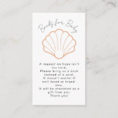 Pink Nautical Stripes Clamshell Baby Girl Shower エンクロージャーカード (正面)