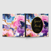 Pink, Navy Blue and Gold Ink Birthday Party ゲストブック (全面)