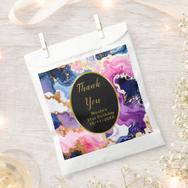 Pink, Navy Blue and Gold Ink Birthday Party フェイバーバッグ