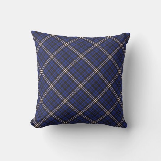 Pink Navy Diagonal Plaid Tartan textured Seamless クッション (正面)