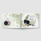 pink & navy flowers greenery ゲストブック (全面)