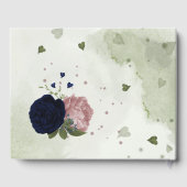 pink & navy flowers greenery ゲストブック (裏面)