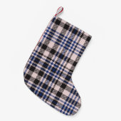Pink Navy Glen Plaid textured seamless patternabst スモールクリスマスストッキング (正面 (吊り時))