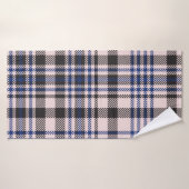 Pink Navy Glen Plaid textured seamless patternabst バスタオル (バスタオル)