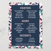 Pink Navy Greenery Lunch Dinner Buffet  メニュー (裏面)
