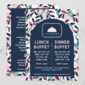 Pink Navy Greenery Lunch Dinner Buffet  メニュー (正面/裏面)