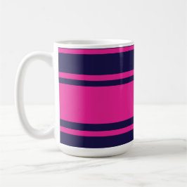 Pink Navy Stripes コーヒーマグカップ