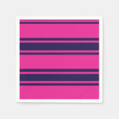 Pink Navy Stripes スタンダードカクテルナプキン (正面)