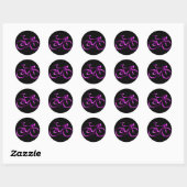 Pink Neon Glow Road Bicycle Sticker ラウンドシール (シート)