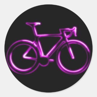 Pink Neon Glow Road Bicycle Sticker ラウンドシール