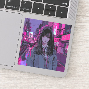 Pink Neon JK シール seal|寿司娘 GenerativeAI
