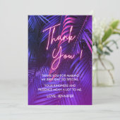 Pink Neon Purple Tropical Leaves サンキューカード (スタンド正面)