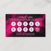 Pink Neon & Smoke Lash Salon QR Code Loyalty Card 名刺 (裏面)