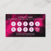 Pink Neon & Smoke Lash Salon QR Code Loyalty Card 名刺 (裏面)