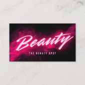 Pink Neon & Smoke Lash Tech QR Code & Socials 名刺 (正面)