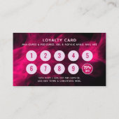 Pink Neon & Smoke Nail Salon QR Code Loyalty Card 名刺 (裏面)