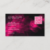 Pink Neon & Smoke Nail Salon QR Code & Socials 名刺 (裏面)