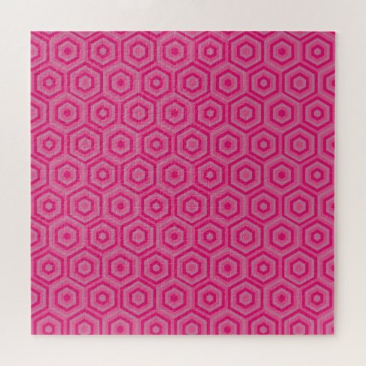 Pink Nested Hexagons Jigsaw Puzzle ジグソーパズル (横)