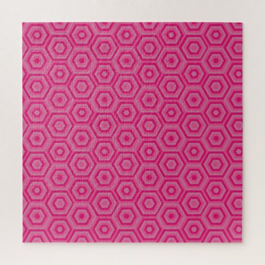 Pink Nested Hexagons Jigsaw Puzzle ジグソーパズル (縦)