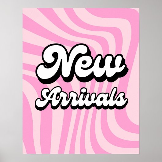 Pink New Arrivals Sign for Retail Stores ポスター (正面)