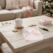 Pink Nontraditional Snowman Tree Christmas Party 招待状