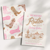 Pink Not Her First Rodeo Baby Shower Invitation 招待状