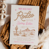 Pink Not Her First Rodeo Baby Shower Invitation 招待状
