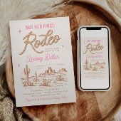 Pink Not Her First Rodeo Baby Shower Invitation 招待状