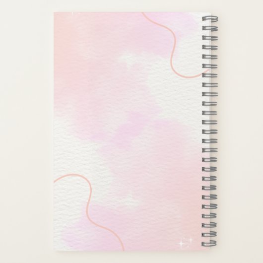 pink notebook, cute journal, kawaii stationery ノートブック (裏面)
