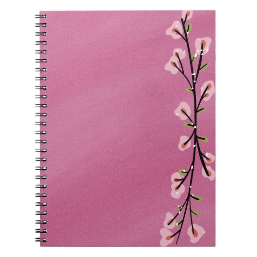 Pink Notebook with Floral Accent – Cute Aesthetic  ノートブック (正面)
