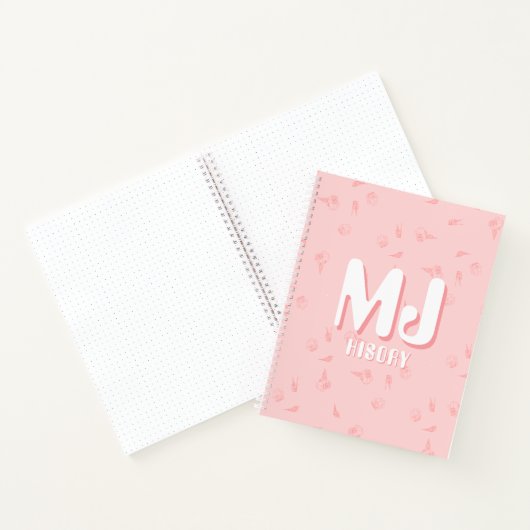 Pink Notebook with initials ノートブック (内部)