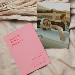 Pink Nothing just love retroファンシー'結婚. 招待状