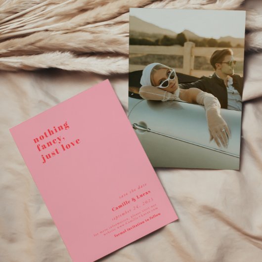 Pink Nothing just love retroファンシー'結婚. 招待状