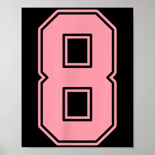 Pink Number 8 Jersey Player Uniform #8 ポスター (正面)