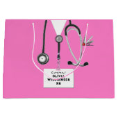 Pink Nurse Graduation Large Gift Bag ラージペーパーバッグ (正面)