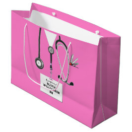 Pink Nurse Graduation Large Gift Bag ラージペーパーバッグ