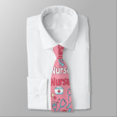 Pink Nurse Life Seamless Pattern (1) ネクタイ (タイ)