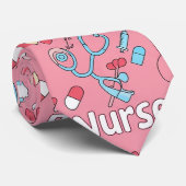 Pink Nurse Life Seamless Pattern (1) ネクタイ (ロール)
