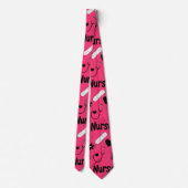 Pink Nurse Life Seamless Pattern (2) ネクタイ (裏面)