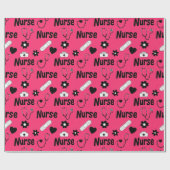 Pink Nurse Life Seamless Pattern (2) ラッピングペーパー (フラット)