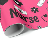 Pink Nurse Life Seamless Pattern (2) ラッピングペーパー (ロールコーナー)