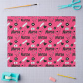 Pink Nurse Life Seamless Pattern (2) 薄葉紙 (クラフト)