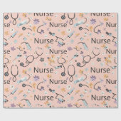 Pink Nurse Life Seamless Pattern (3) ラッピングペーパー (フラット)