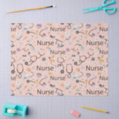 Pink Nurse Life Seamless Pattern (3) 薄葉紙 (クラフト)