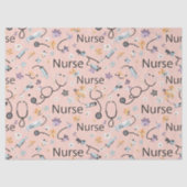 Pink Nurse Life Seamless Pattern (3) 薄葉紙 (正面)