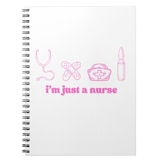 Pink Nurse Quote Minimal Medical Notebook ノートブック (正面)